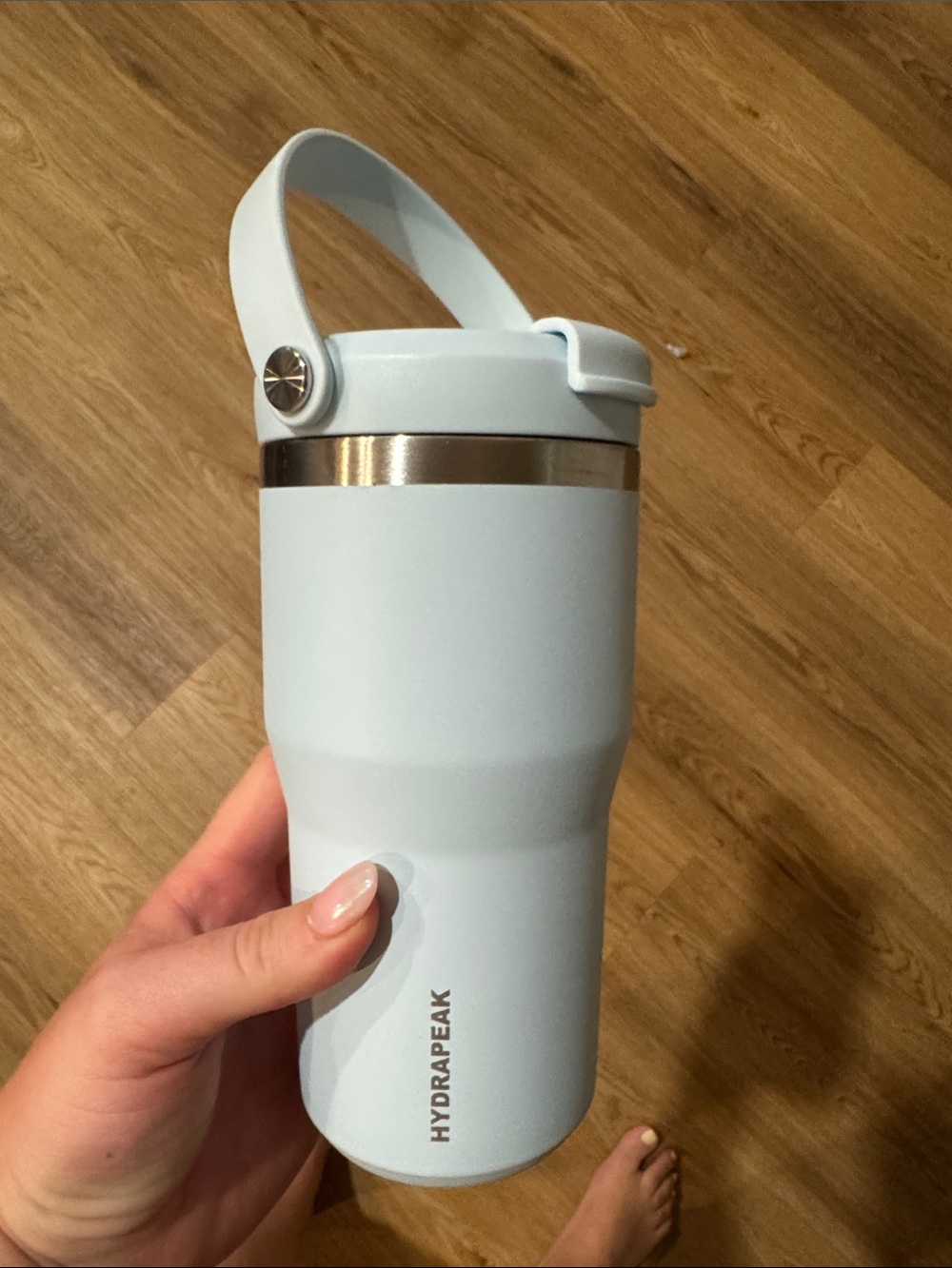 HydraPeak Light Blue Insulated Travel Tumbler with Carry Handle